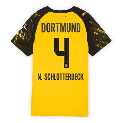 Borussia Dortmund Nico Schlotterbeck #4 Primera Equipación Mujer 2025-26 Manga Corta